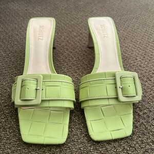 Schutz green heels